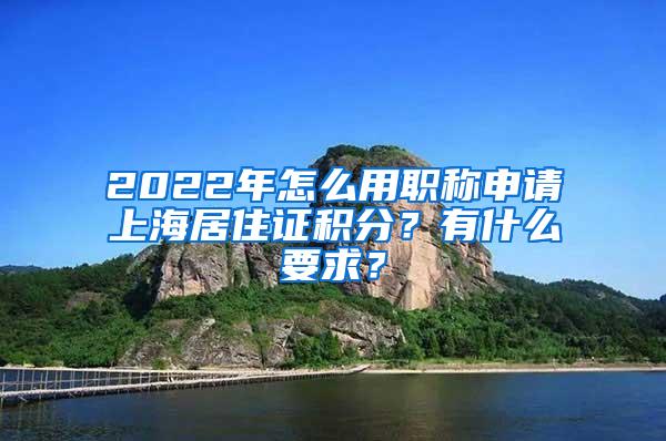 2022年怎么用职称申请上海居住证积分？有什么要求？
