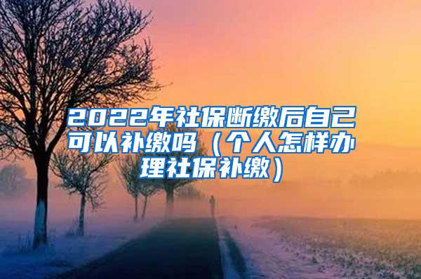 2022年社保断缴后自己可以补缴吗（个人怎样办理社保补缴）