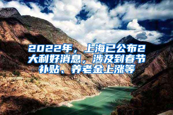 2022年，上海已公布2大利好消息，涉及到春节补贴、养老金上涨等
