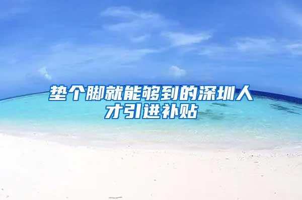 垫个脚就能够到的深圳人才引进补贴