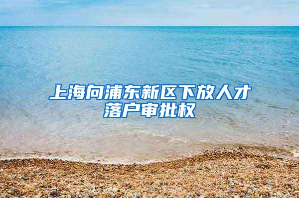 上海向浦东新区下放人才落户审批权