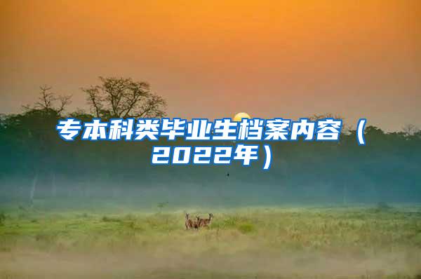 专本科类毕业生档案内容（2022年）