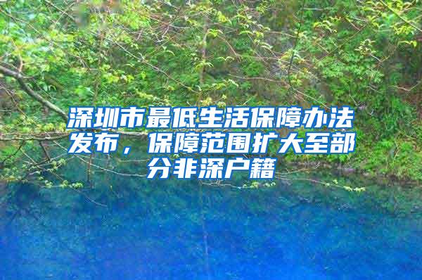 深圳市最低生活保障办法发布，保障范围扩大至部分非深户籍