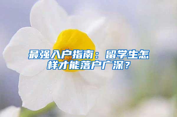 最强入户指南：留学生怎样才能落户广深？