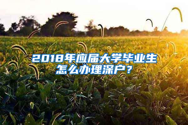 2018年应届大学毕业生怎么办理深户？