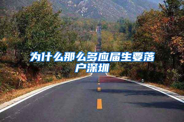 为什么那么多应届生要落户深圳