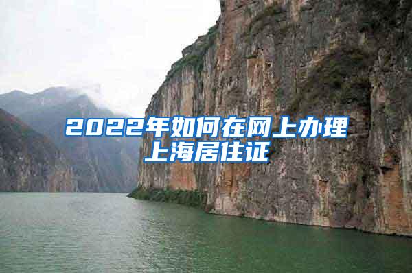 2022年如何在网上办理上海居住证