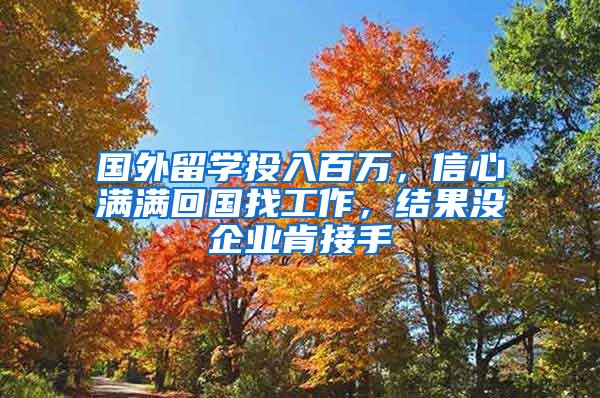国外留学投入百万，信心满满回国找工作，结果没企业肯接手