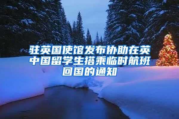 驻英国使馆发布协助在英中国留学生搭乘临时航班回国的通知