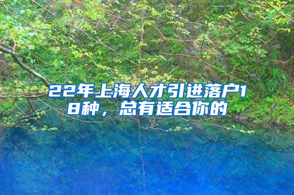 22年上海人才引进落户18种，总有适合你的