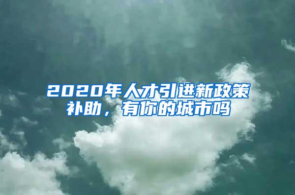 2020年人才引进新政策补助，有你的城市吗