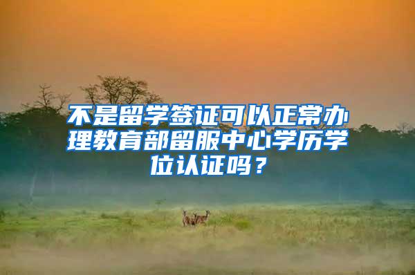 不是留学签证可以正常办理教育部留服中心学历学位认证吗？