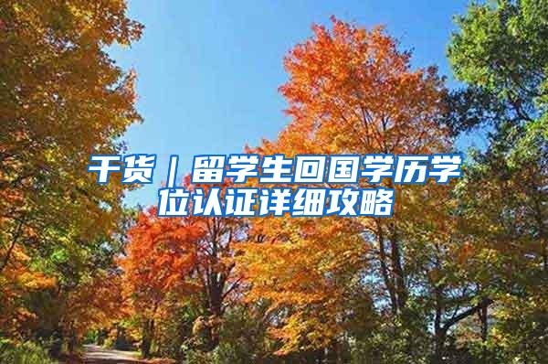 干货｜留学生回国学历学位认证详细攻略