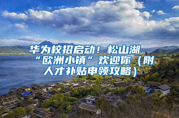 华为校招启动！松山湖“欧洲小镇”欢迎你（附人才补贴申领攻略）