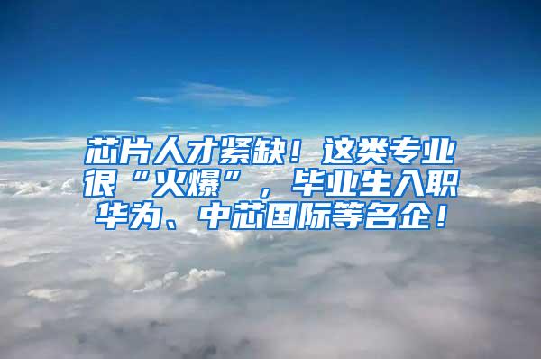 芯片人才紧缺！这类专业很“火爆”，毕业生入职华为、中芯国际等名企！