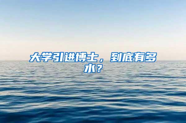 大学引进博士，到底有多水？