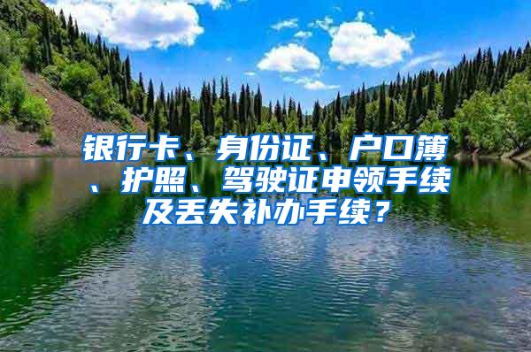 银行卡、身份证、户口簿、护照、驾驶证申领手续及丢失补办手续？