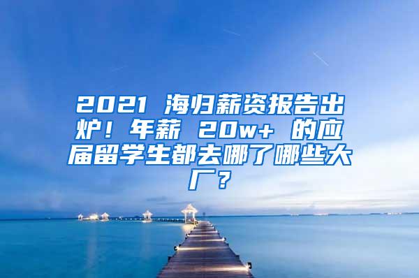2021 海归薪资报告出炉！年薪 20w+ 的应届留学生都去哪了哪些大厂？