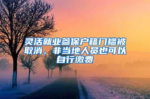 灵活就业参保户籍门槛被取消，非当地人员也可以自行缴费