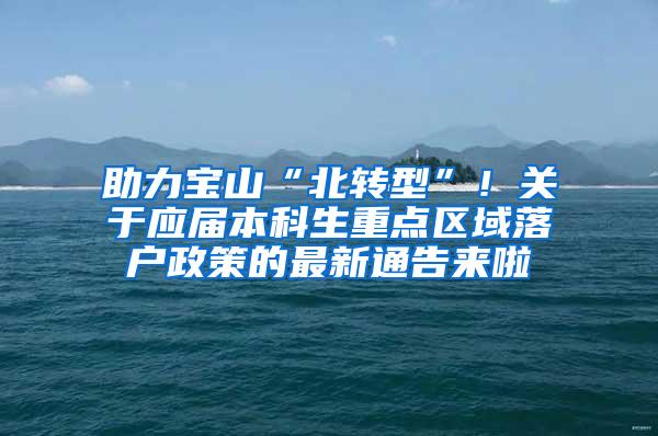 助力宝山“北转型”！关于应届本科生重点区域落户政策的最新通告来啦