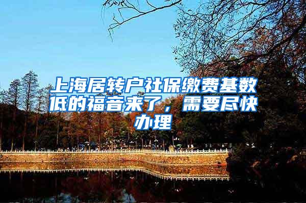 上海居转户社保缴费基数低的福音来了，需要尽快办理