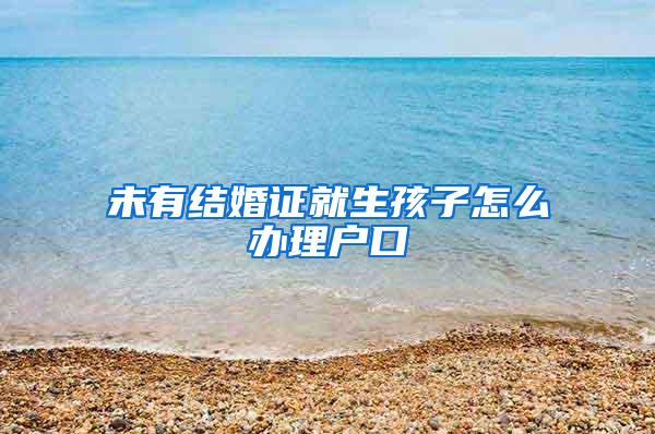 未有结婚证就生孩子怎么办理户口