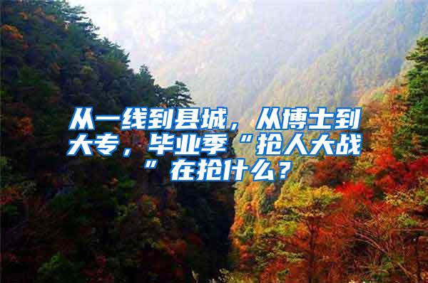 从一线到县城，从博士到大专，毕业季“抢人大战”在抢什么？