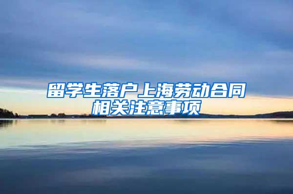 留学生落户上海劳动合同相关注意事项