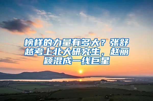 榜样的力量有多大？张舒越考上北大研究生，赵丽颖混成一线巨星