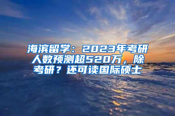 海滨留学：2023年考研人数预测超520万，除考研？还可读国际硕士