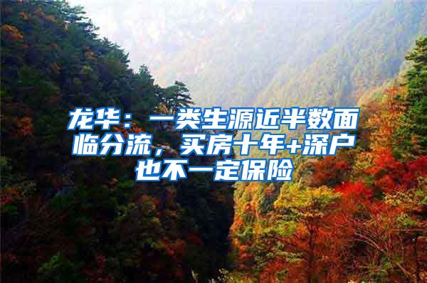 龙华：一类生源近半数面临分流，买房十年+深户也不一定保险