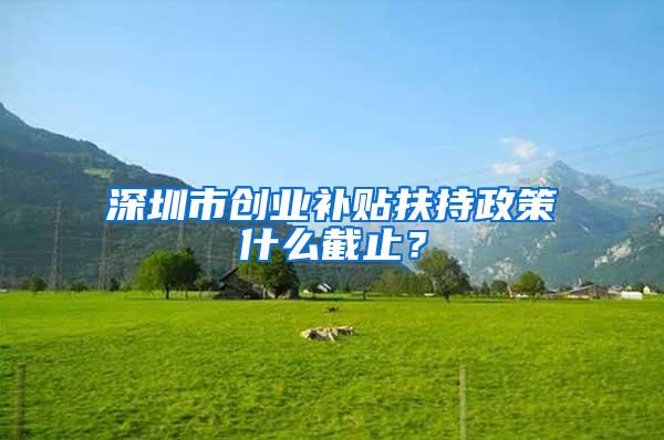 深圳市创业补贴扶持政策什么截止？