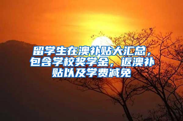 留学生在澳补贴大汇总，包含学校奖学金，返澳补贴以及学费减免