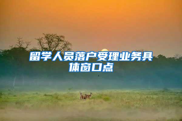 留学人员落户受理业务具体窗口点