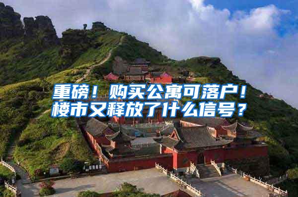 重磅！购买公寓可落户！楼市又释放了什么信号？