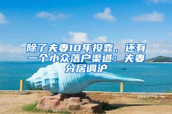 除了夫妻10年投靠，还有一个小众落户渠道：夫妻分居调沪
