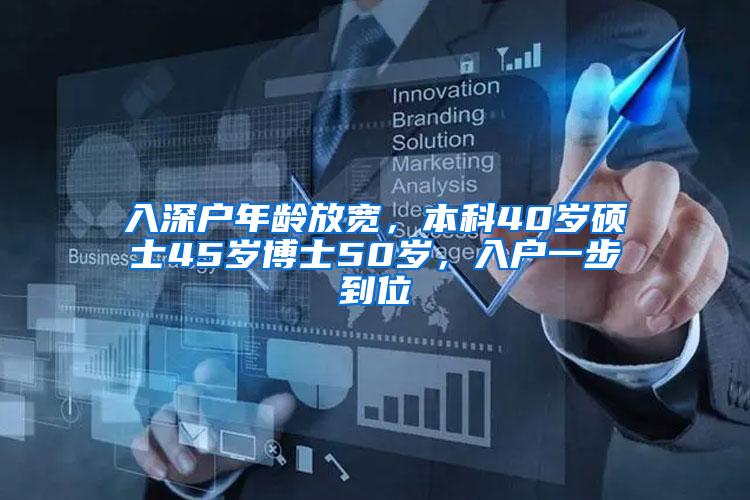 入深户年龄放宽，本科40岁硕士45岁博士50岁，入户一步到位