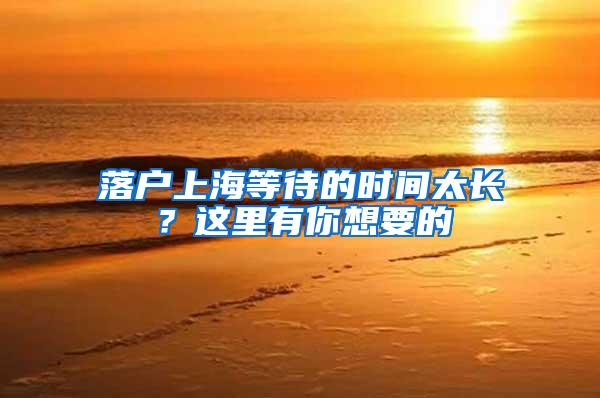 落户上海等待的时间太长？这里有你想要的