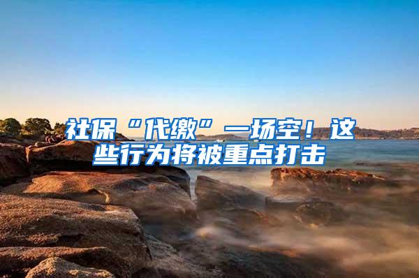 社保“代缴”一场空！这些行为将被重点打击