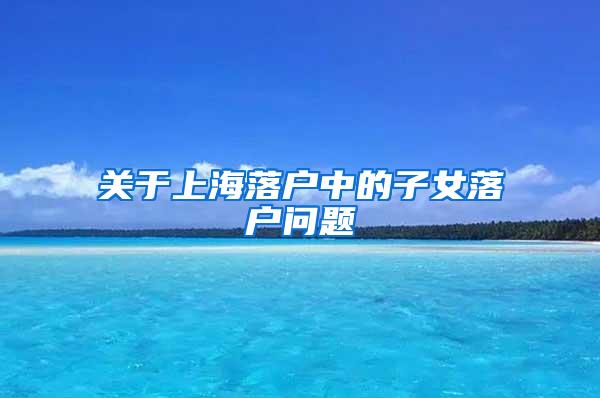 关于上海落户中的子女落户问题