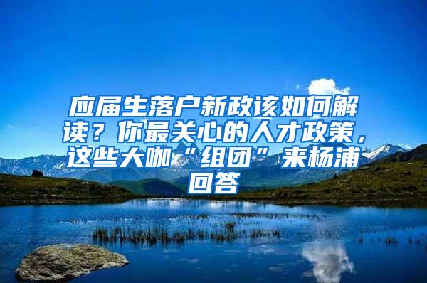 应届生落户新政该如何解读？你最关心的人才政策，这些大咖“组团”来杨浦回答
