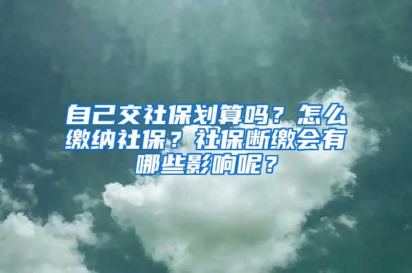 自己交社保划算吗？怎么缴纳社保？社保断缴会有哪些影响呢？