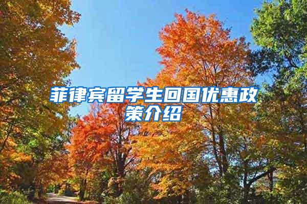 菲律宾留学生回国优惠政策介绍