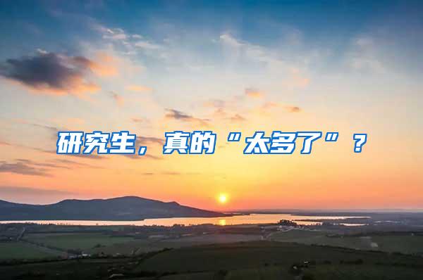 研究生，真的“太多了”？