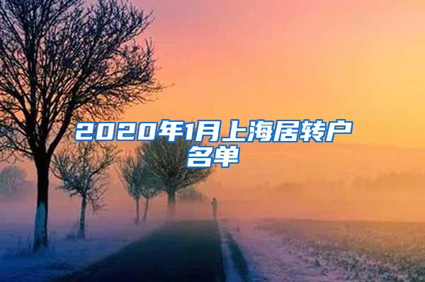 2020年1月上海居转户名单