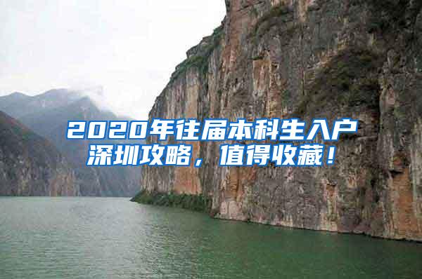 2020年往届本科生入户深圳攻略，值得收藏！