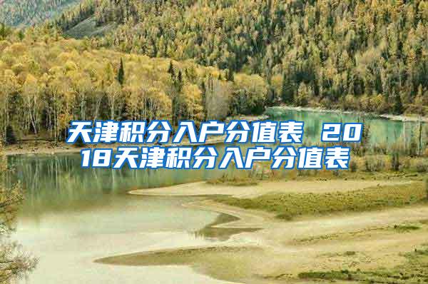 天津积分入户分值表 2018天津积分入户分值表