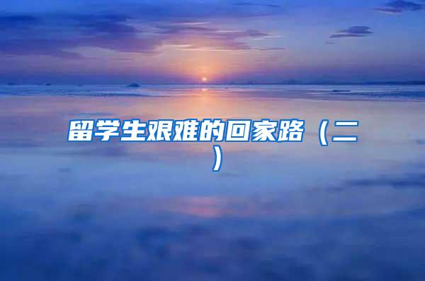 留学生艰难的回家路（二）