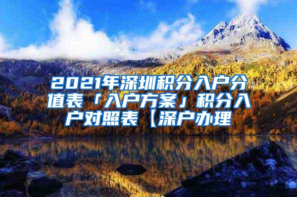 2021年深圳积分入户分值表「入户方案」积分入户对照表【深户办理