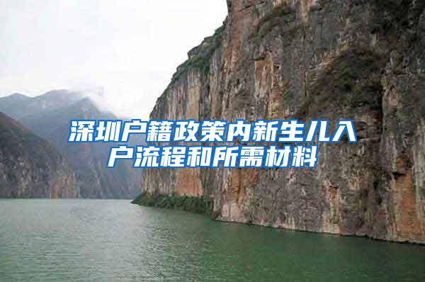 深圳户籍政策内新生儿入户流程和所需材料